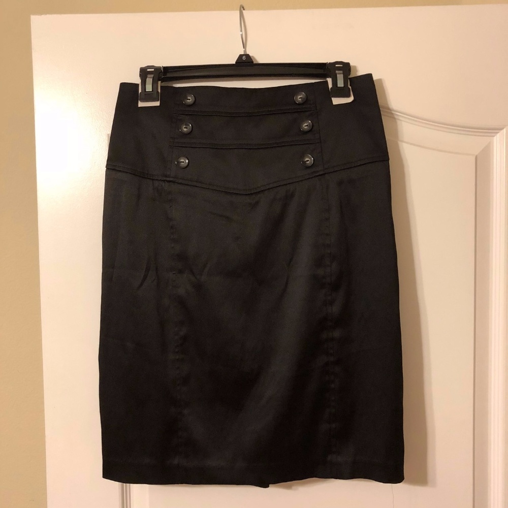 Black High Waist Pencil Skirt